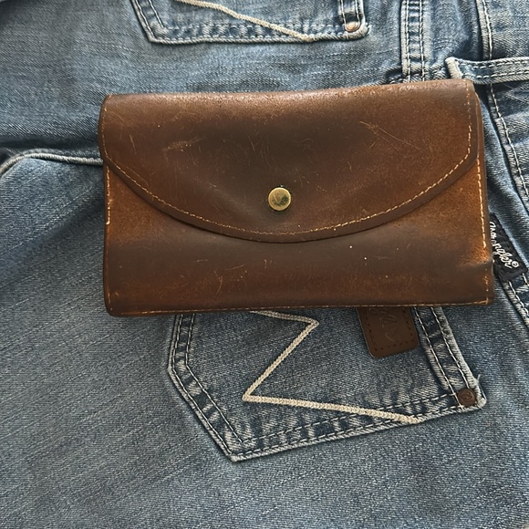 Vintage Distressed Leather Biker Wallet - Picture 2 of 12